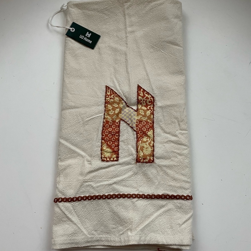 NWT Urban Outfitters Patchwork Monogram ‘N’ Tea Towel